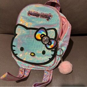 Hello Kitty Holographic Sequin Backpack - Pink and Black
